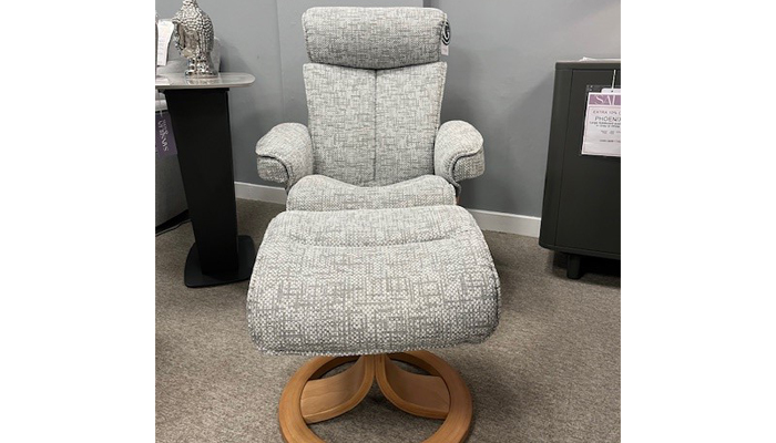 Bergen Swivel Recliner Chair And Stool Set