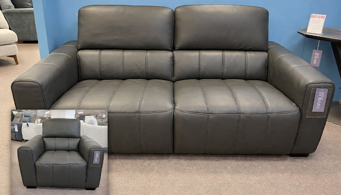 Uno 2.5 Seater Double Power Recliner & Matching Fixed Chair 