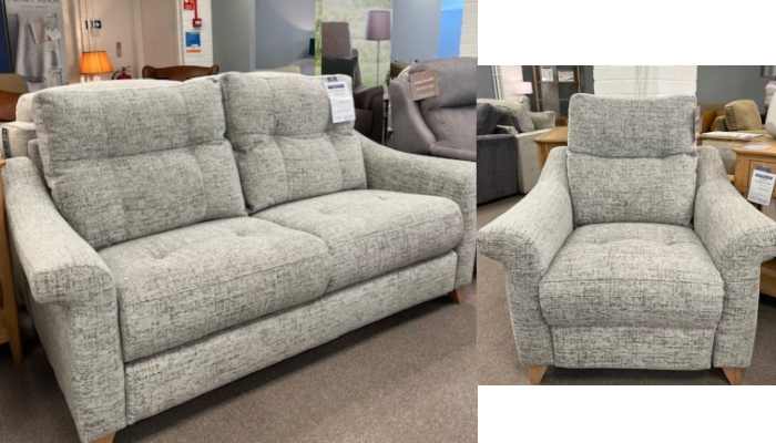 In B151 Ultima Slate Fabric With Oak Feet